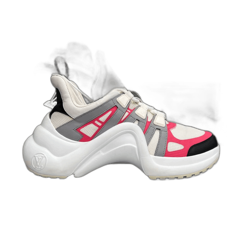 Stylish White and Red LV Dad Sneakers -2505