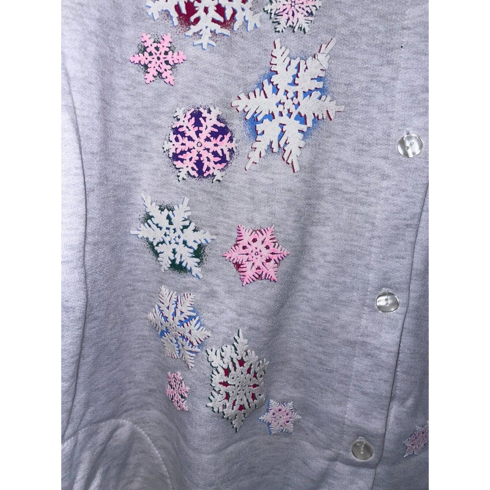 Vintage Vintage Montana Sweater Snowflakes Snow Button Up VTG Large Size US L / EU 52-54 / 3 - 4 Thumbnail