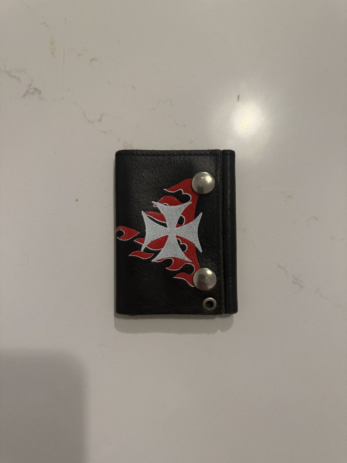 Vintage Vintage Biker Style Leather Wallet Size ONE SIZE - 5 Thumbnail