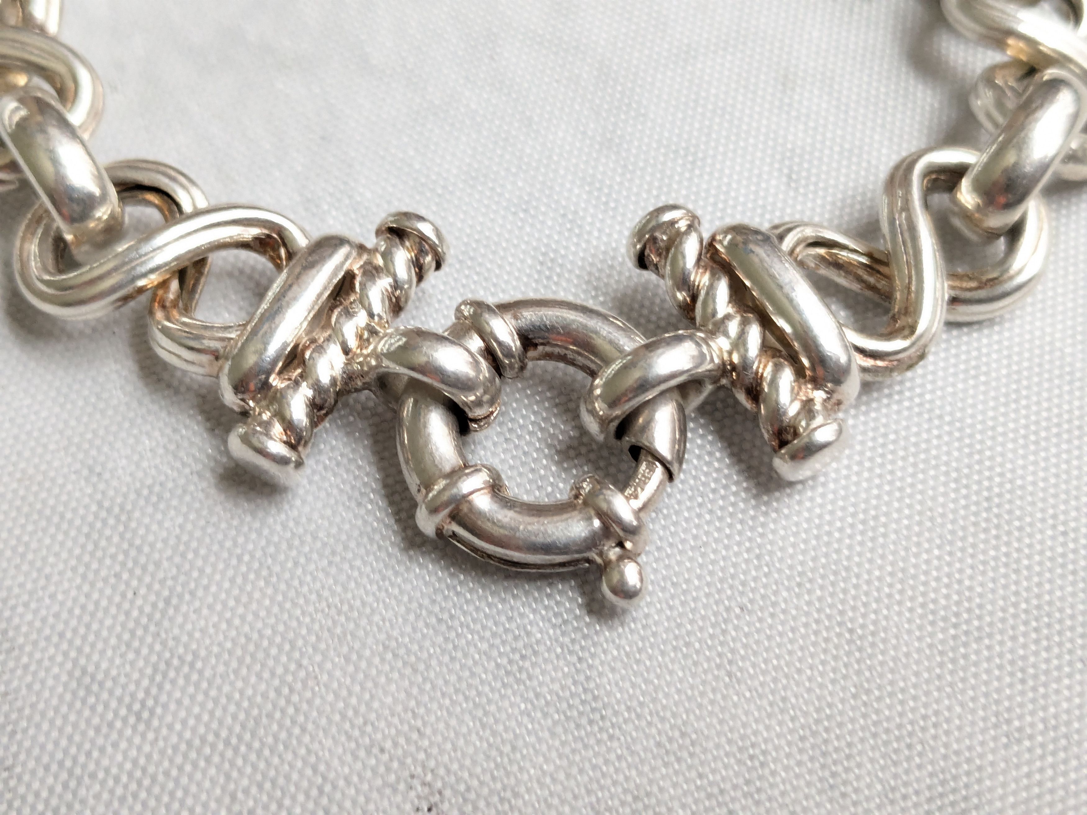 Jewelry Sterling Silver Bracelet Bow tie Infinity 7" Italy Size ONE SIZE - 4 Thumbnail