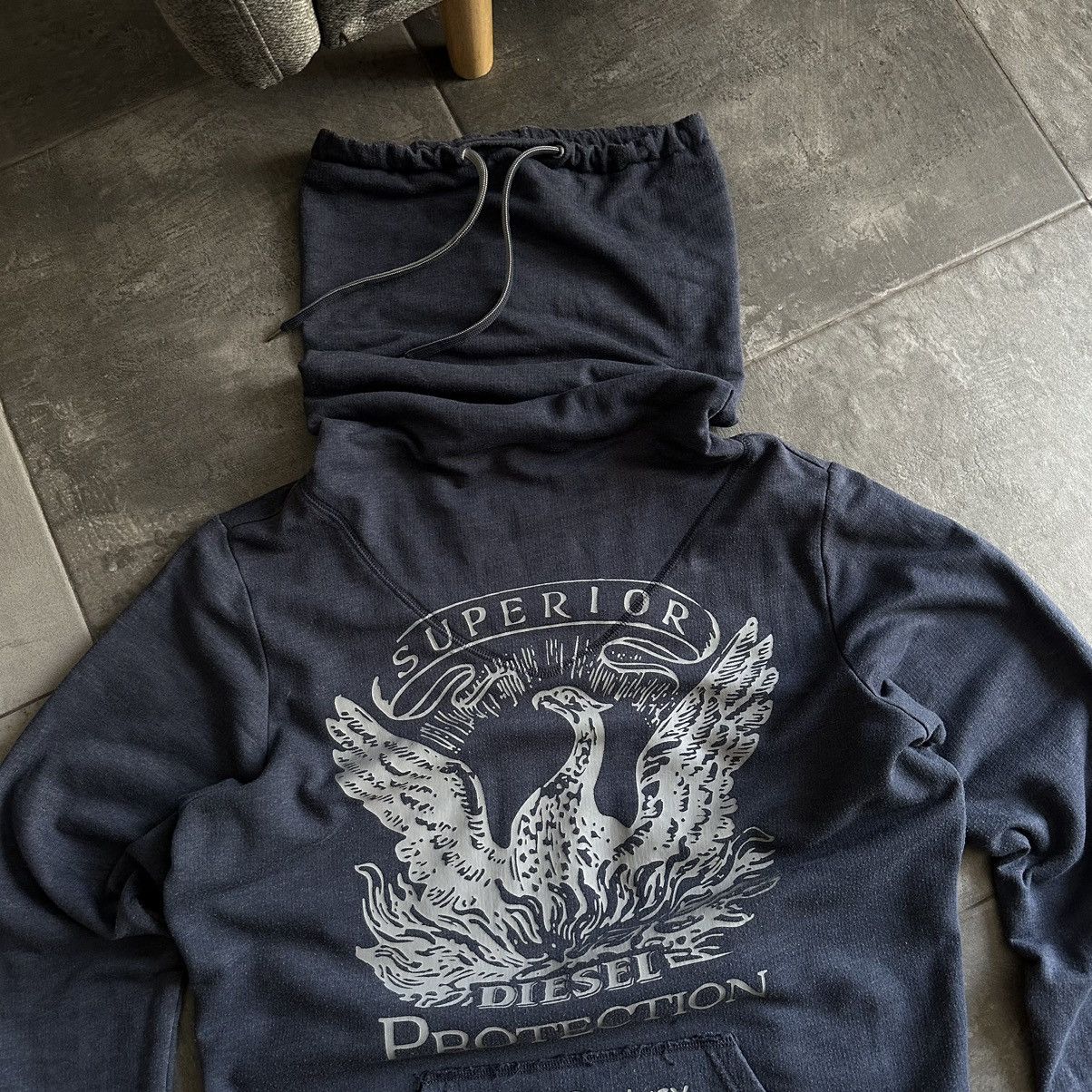 Diesel Vintage Diesel Hoodie Big Logo Double Neck Y2K 00s USA Size US L / EU 52-54 / 3 - 8 Thumbnail