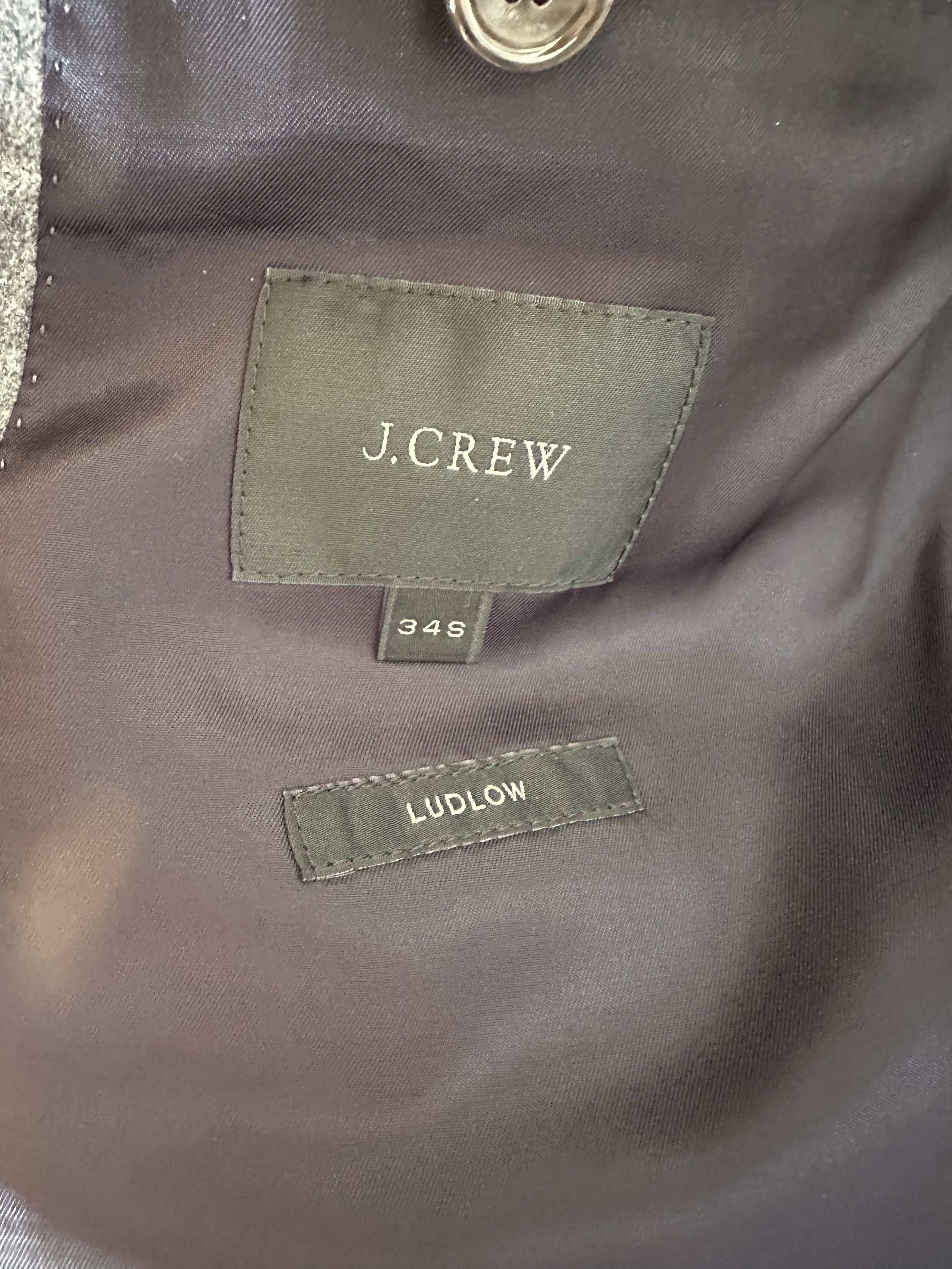 J.Crew Double Breasted Flannel Windowpane Sportscoat Size 34S - 3 Thumbnail