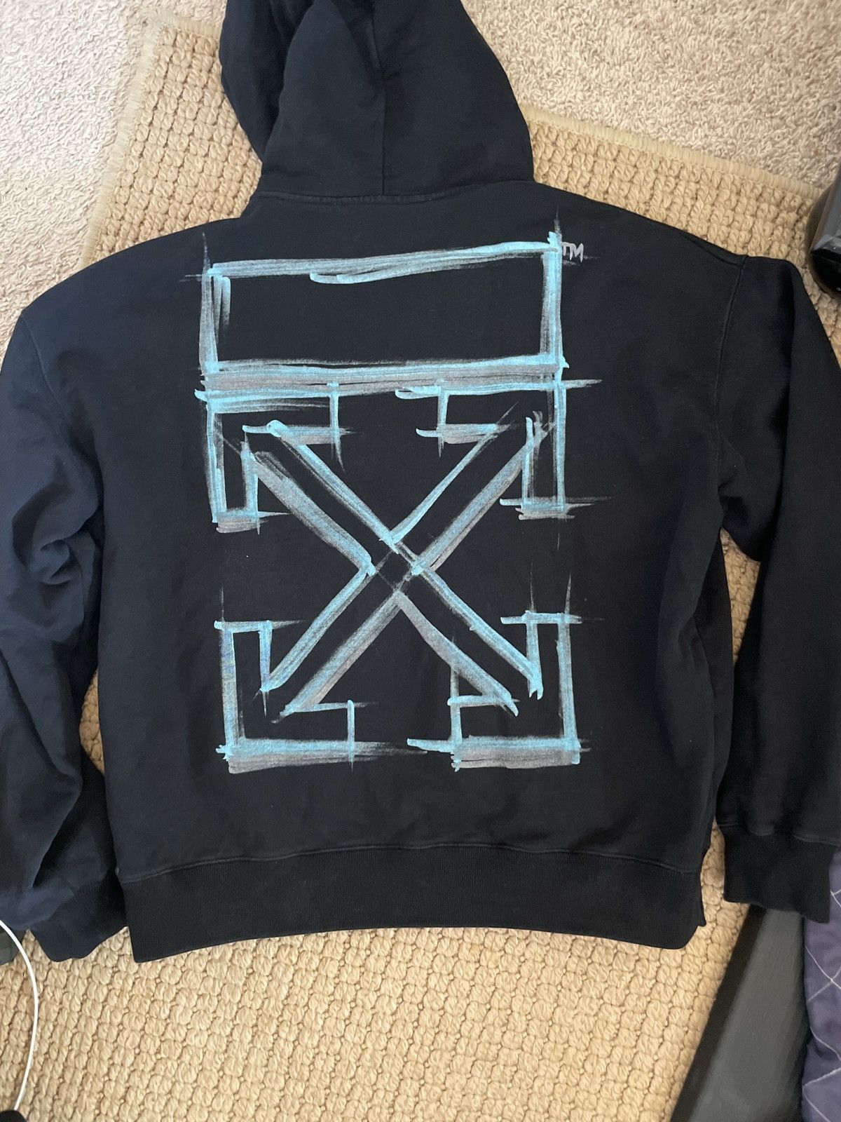 image of Off White Hoodie in Black, Men's (Size Large)