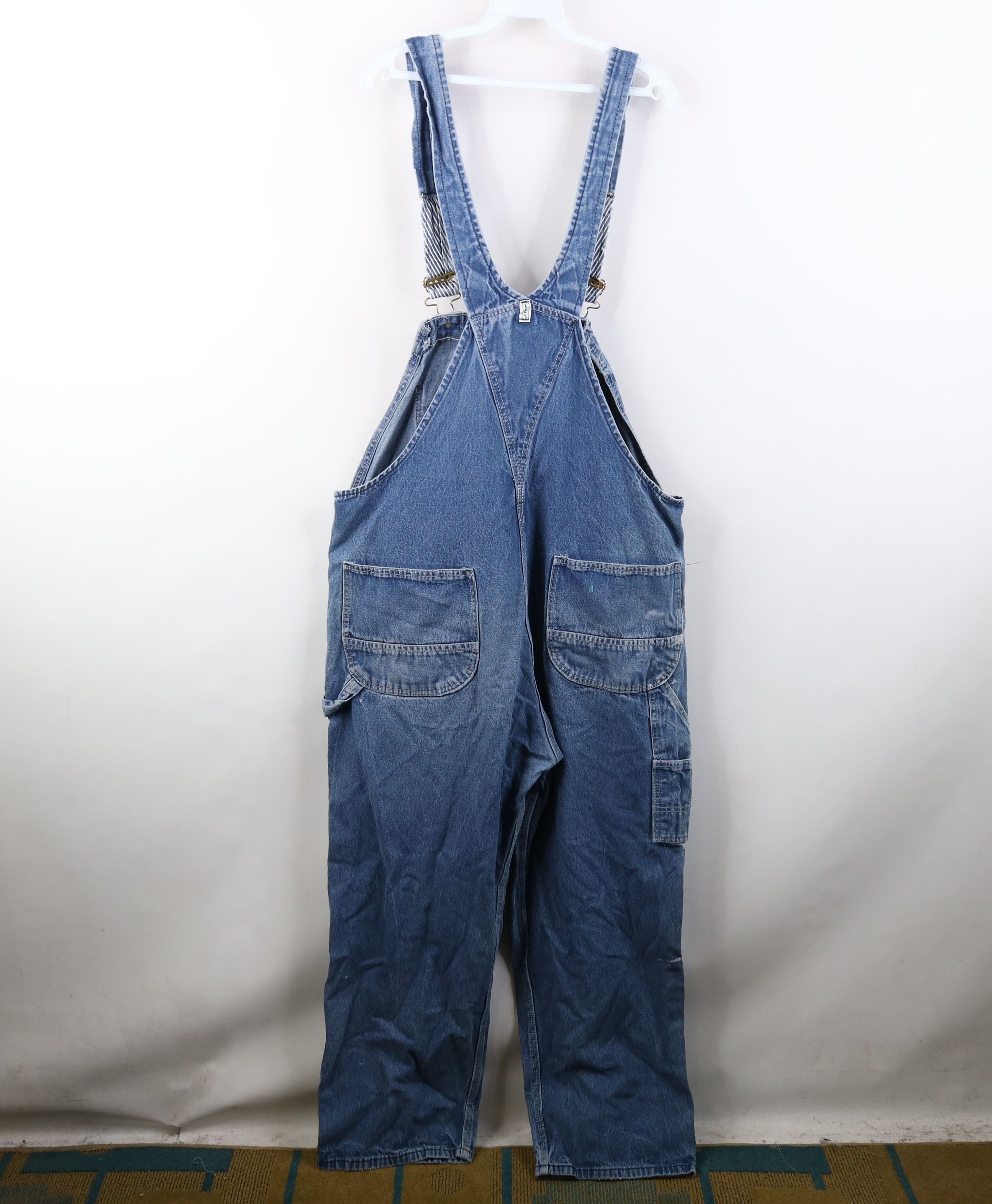 Vintage Vintage 90s Streetwear Thrashed Wide Leg Denim Overalls Size US 42 / EU 58 - 11 Thumbnail