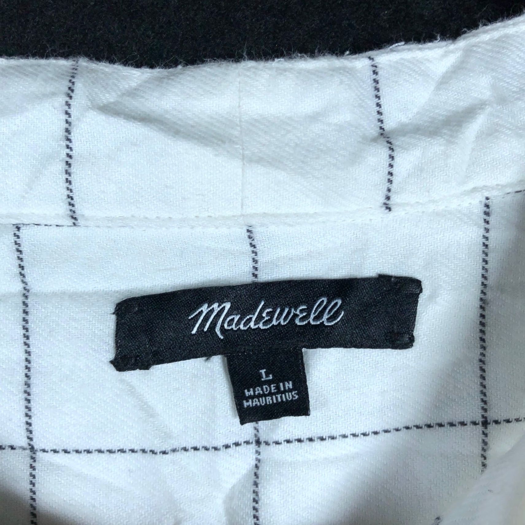 Madewell Madewell Blouse White Windowpane Plaid Front Tie 100% Cotton Large Size L / US 10 / IT 46 - 6 Thumbnail