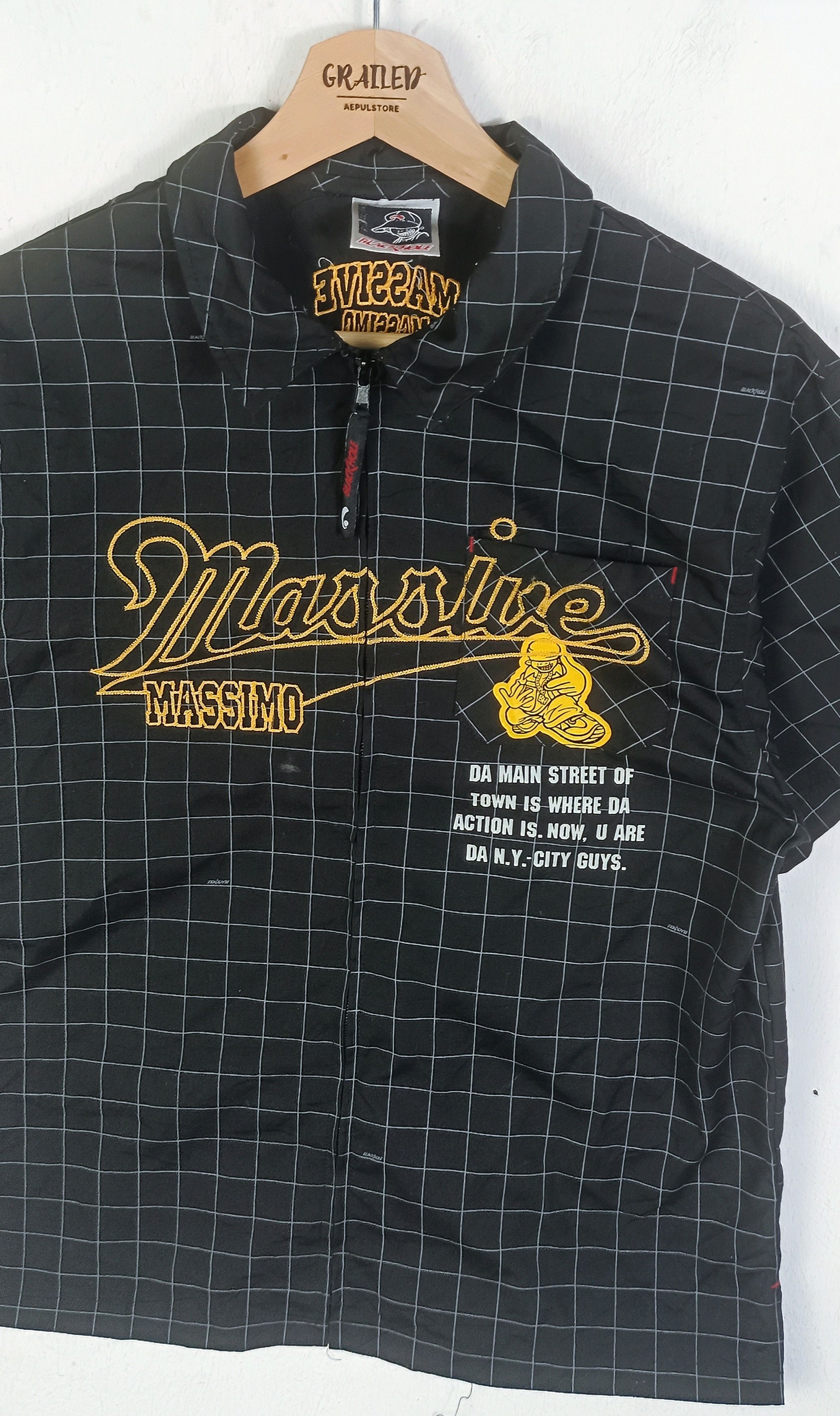Mossimo Rare🔥 Massive Mossimo Black Hole Hip Hop Button Up Shirt Size US M / EU 48-50 / 2 - 3 Thumbnail