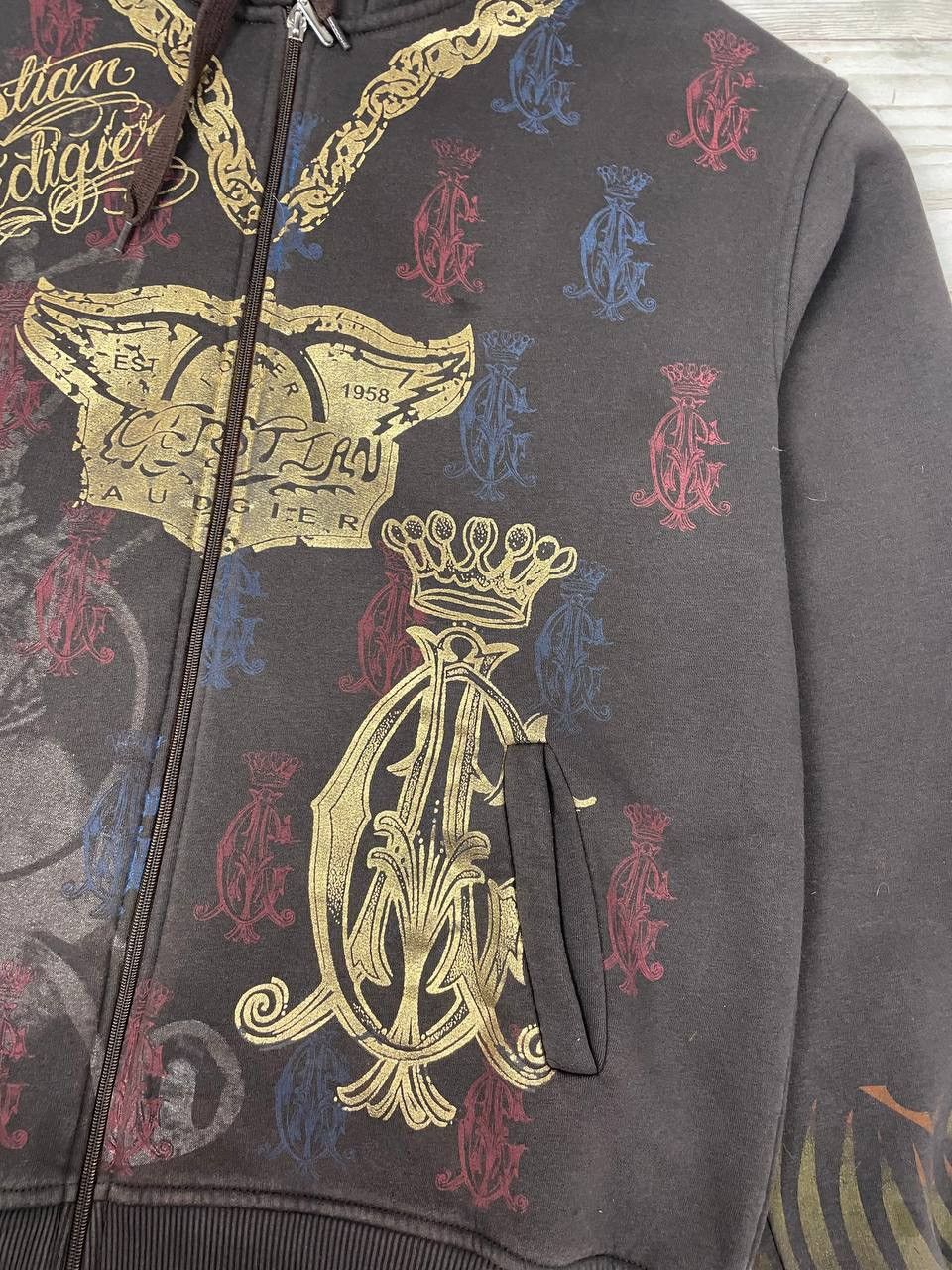 Christian Audigier Vintage Christian Audigier Hoodie Full Zip 90s Y2K Size US XXL / EU 58 / 5 - 9 Thumbnail
