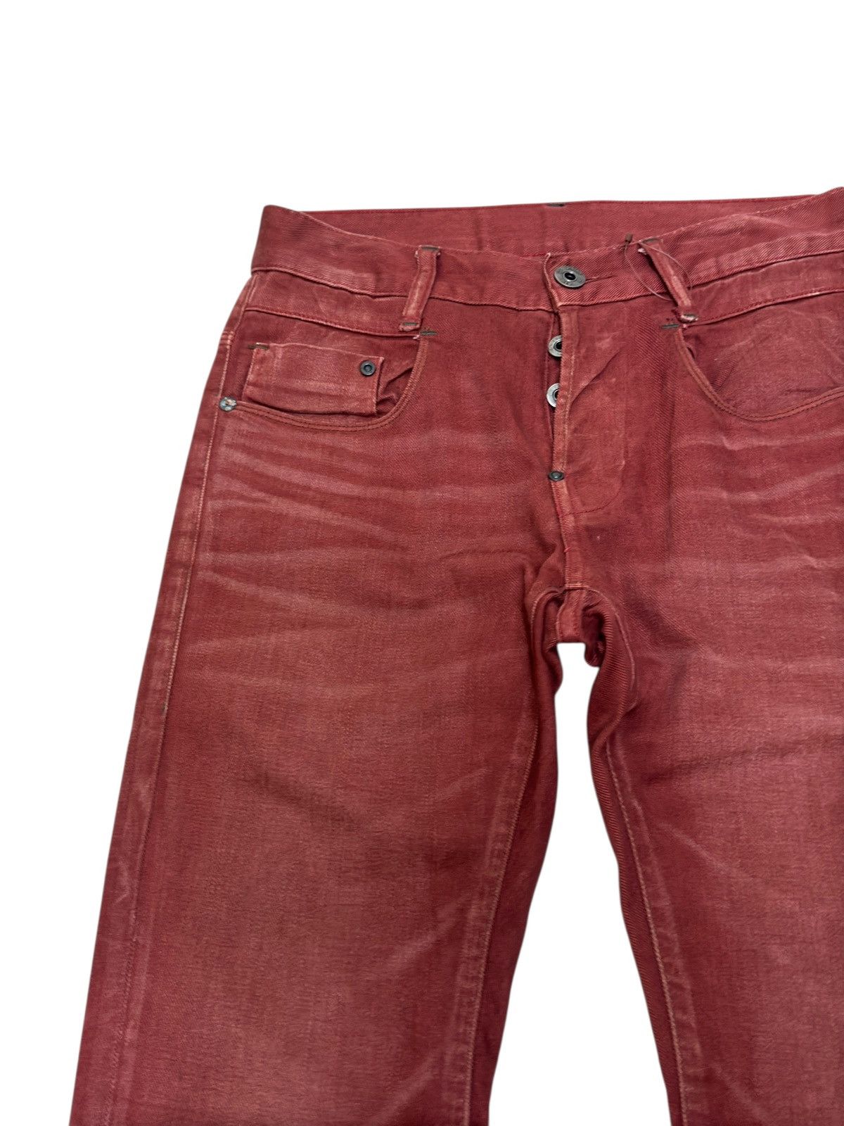 G-Star G-Star RAW Red Denim Straight Retro 2000s Style Clawmark Size US 28 / EU 44 - 4 Thumbnail