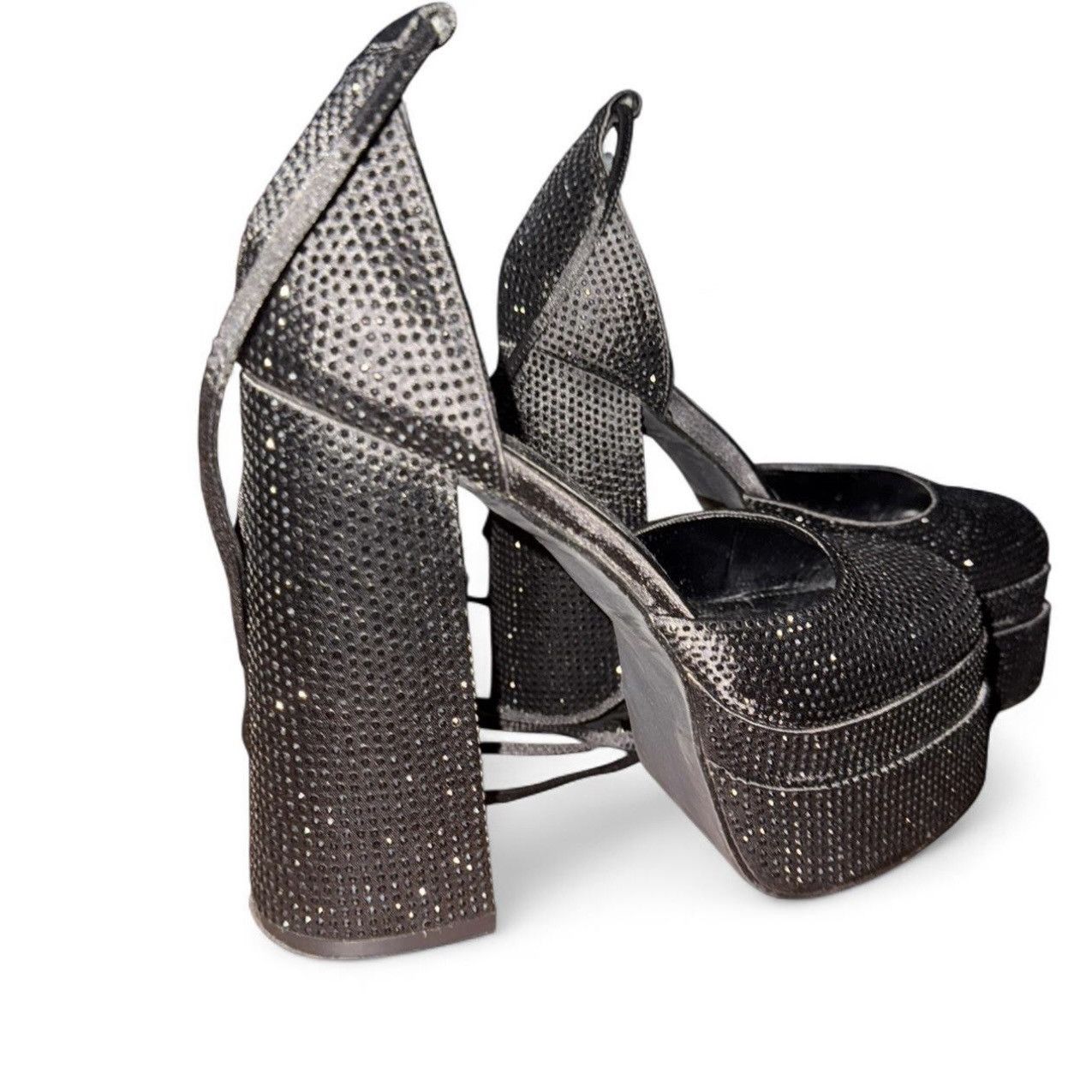 Other Black Long Laces Platform Mary Jane High Heels Womens Size 8 Size US 8 / IT 38 - 3 Thumbnail