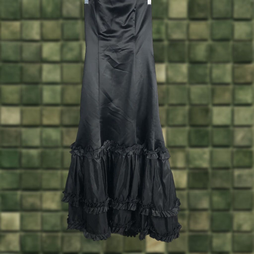 Jessica McClintock VINTAGE Jessica McClintock Formal Dress Womens 10 Black Maxi Whimsigoth 90s Gothic Grunge Theme Swan Size L / US 10 / IT 46 - 1 Thumbnail