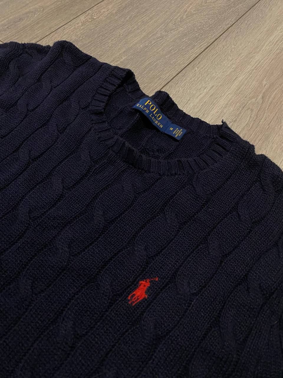 Polo Ralph Lauren Vintage Polo Ralph Lauren Sweater Cable Knit Pullover Blue Size US M / EU 48-50 / 2 - 2 Thumbnail