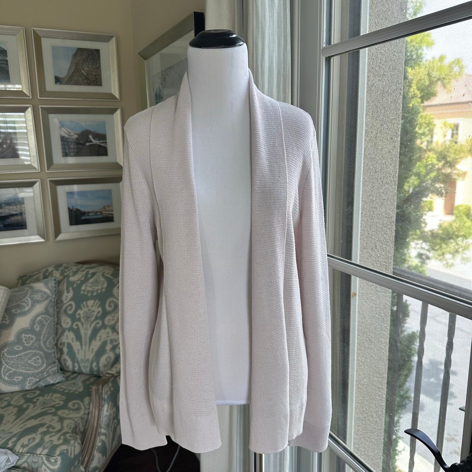 Eileen Fisher Eileen Fisher Lavender Open Front Cardigan Merino Wool M Size M / US 6-8 / IT 42-44 - 1 Thumbnail