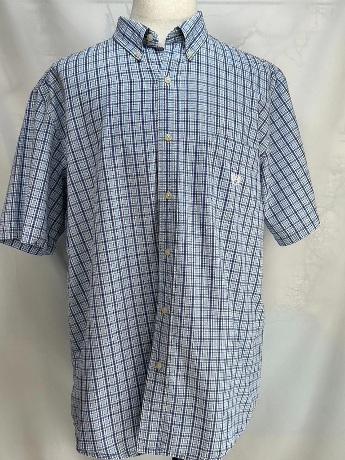 Chaps Ralph Lauren Chaps Plaid Embroidered Cotton Shirt Blue 2XL Size US XXL / EU 58 / 5 - 1 Thumbnail