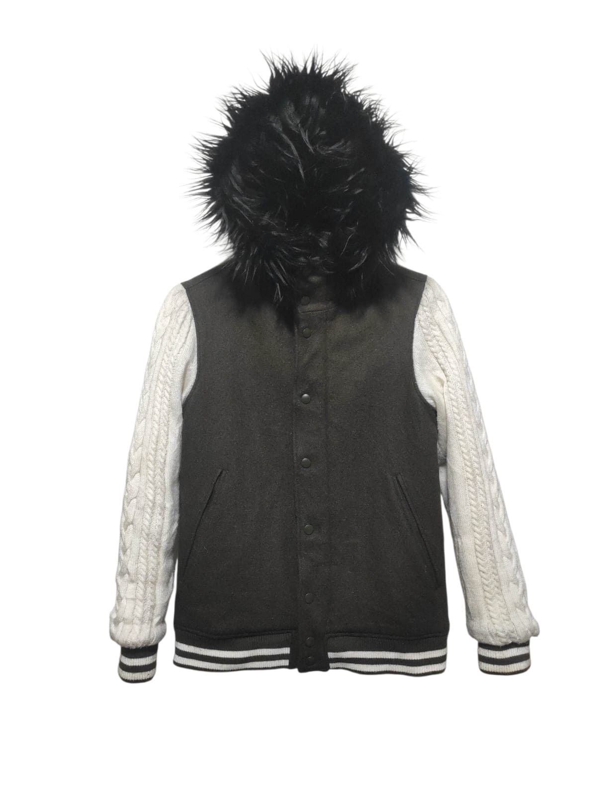 Japanese Brand INHERIT Wool mix Knit double Zp Fur Hoodie ifsix LGB style Size US S / EU 44-46 / 1 - 1 Thumbnail