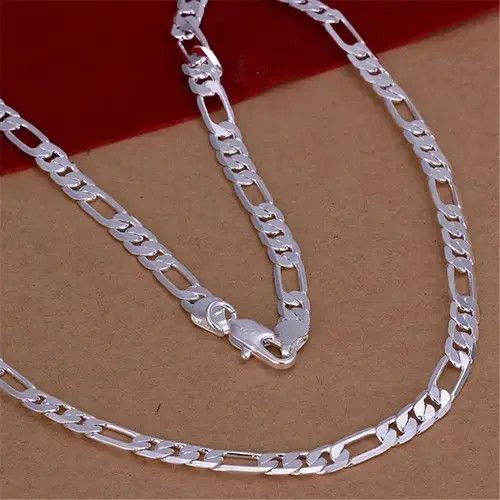 Jewelry 4mm Figaro Chain Bracelet & Necklace Size ONE SIZE - 4 Thumbnail
