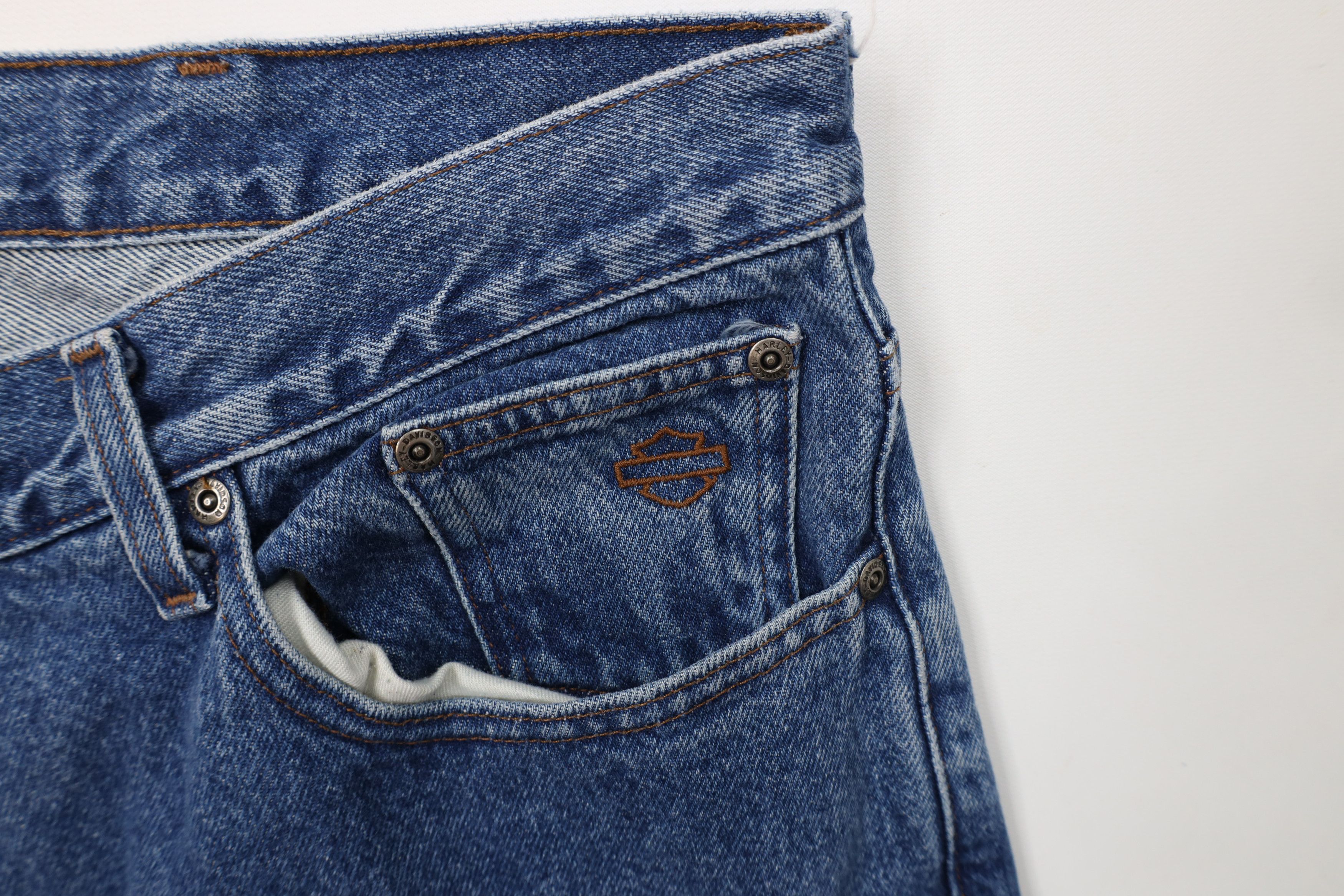 Harley Davidson Vintage 90s Y2K Harley Davidson Wide Leg Denim Jeans Blue Size US 38 / EU 54 - 7 Thumbnail