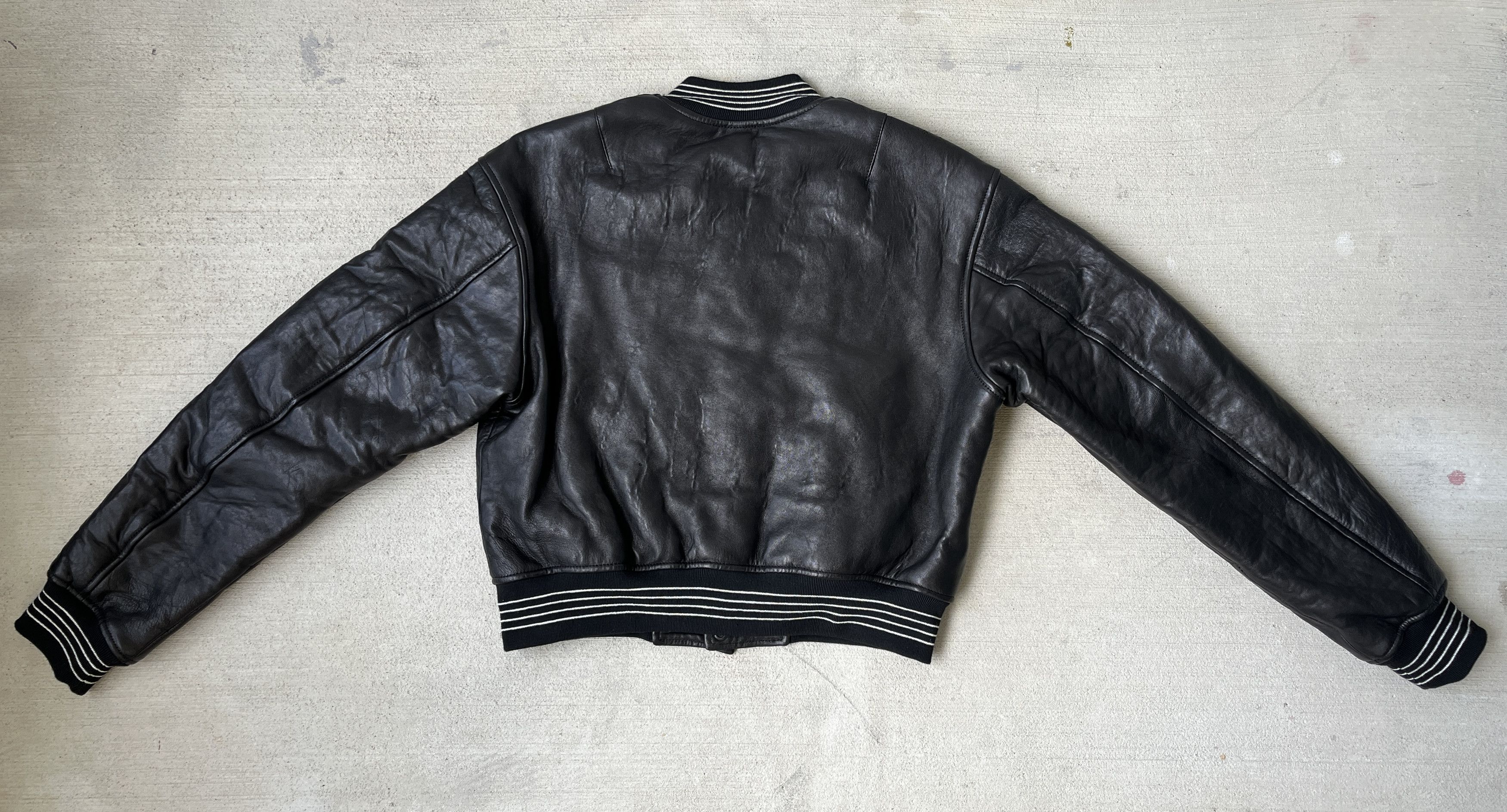 John Elliott John Elliott Leather Cropped Stadium Jacket Size XL / US 12-14 / IT 48-50 - 5 Thumbnail