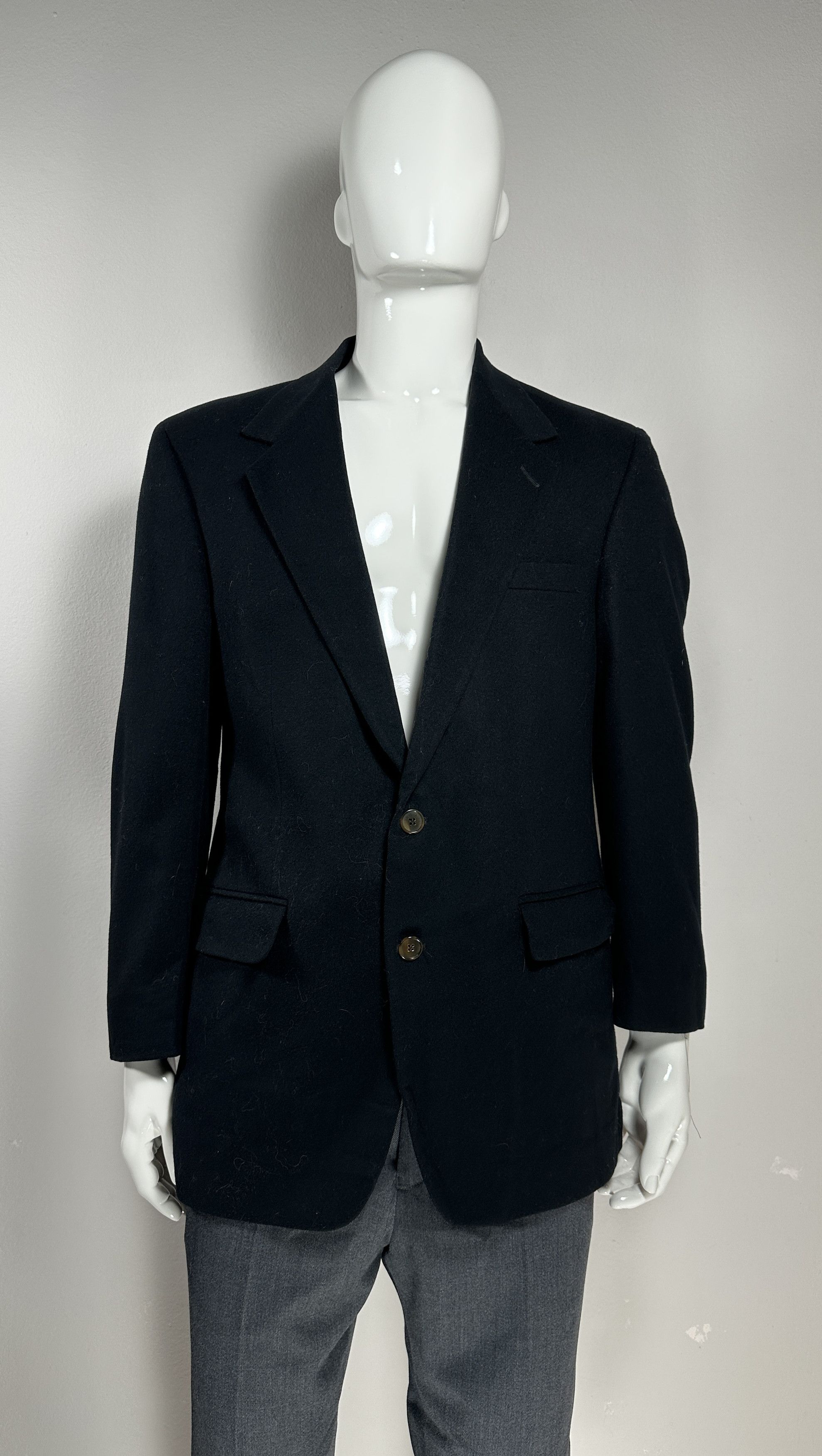 image of Cashmere Wool Pure Cashmere Black Blazer, Men's (Size 50R)