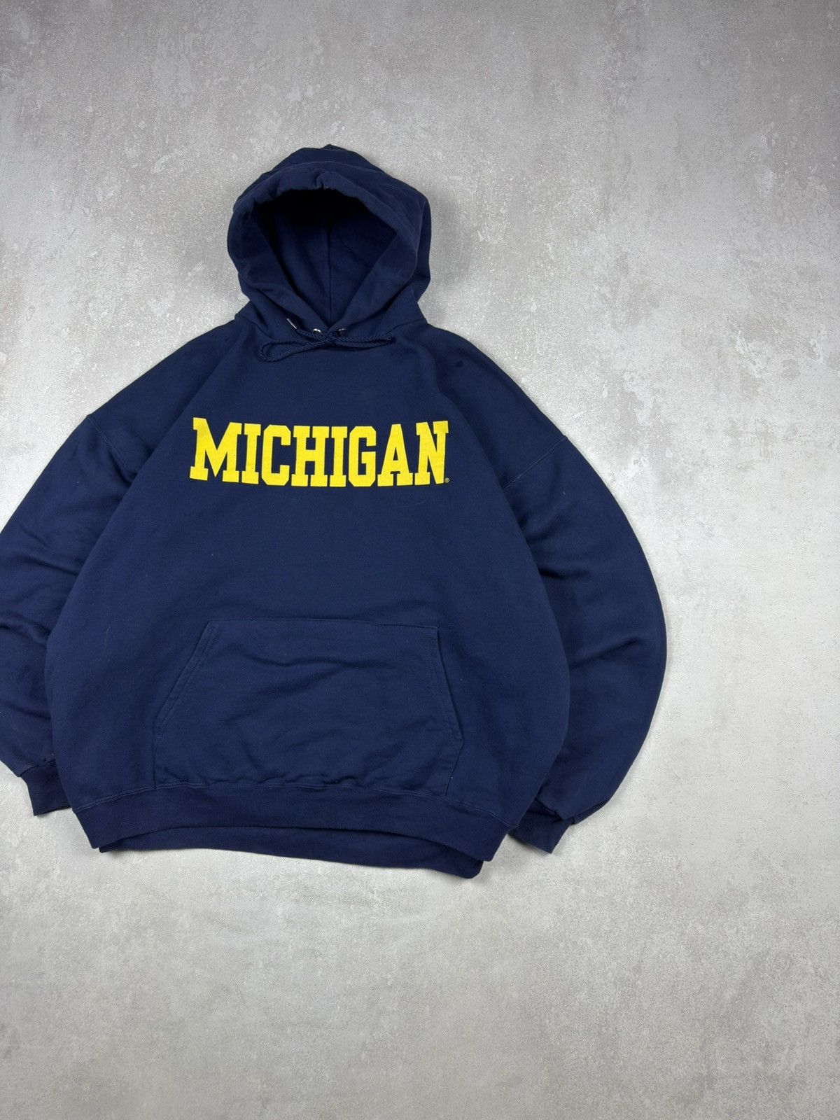 Hanes Vintage 90s Hanes Michigan College Boxy Fit Hoodie USA Y2K Size US XL / EU 56 / 4 - 3 Thumbnail