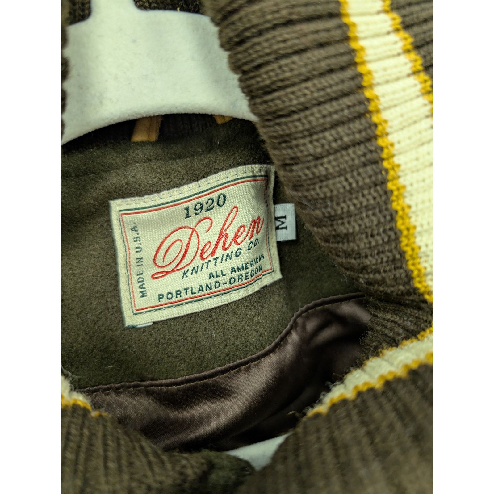 Dehen 1920 o1rshd1 CC20 Varsity Jacket brown melton wool antique brandy Size US M / EU 48-50 / 2 - 19 Thumbnail