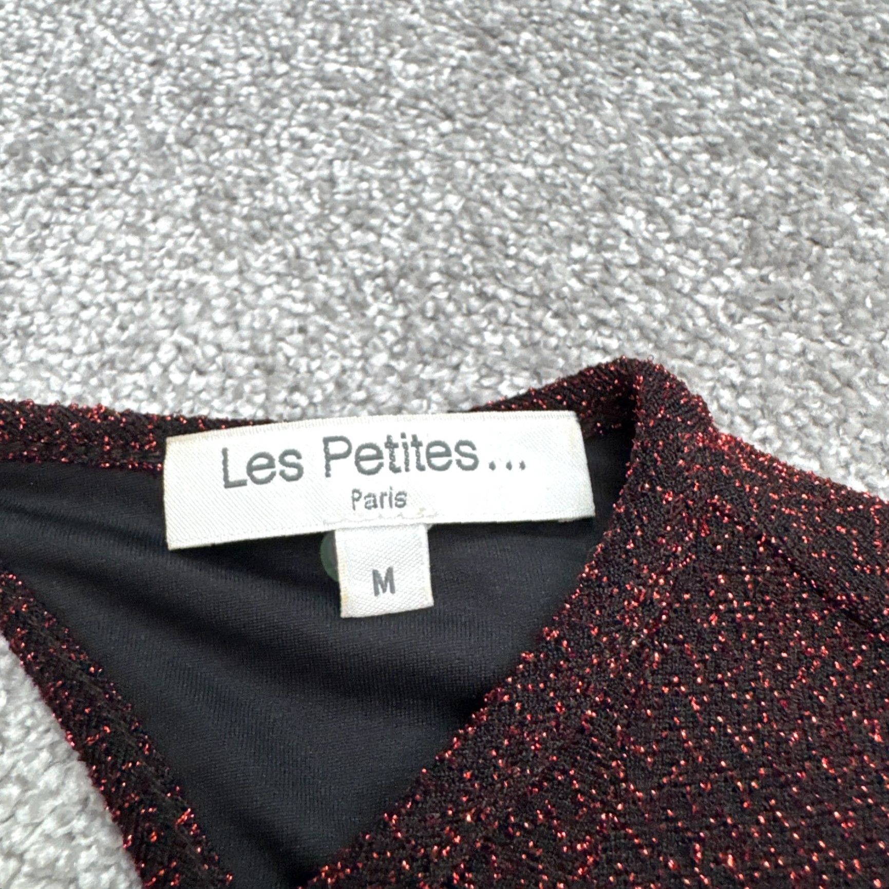 Vintage Les Petites Paris Metallic Backless Sparkle Midi A-Line Dress Womens Medium Red Size M / US 6-8 / IT 42-44 - 5 Thumbnail