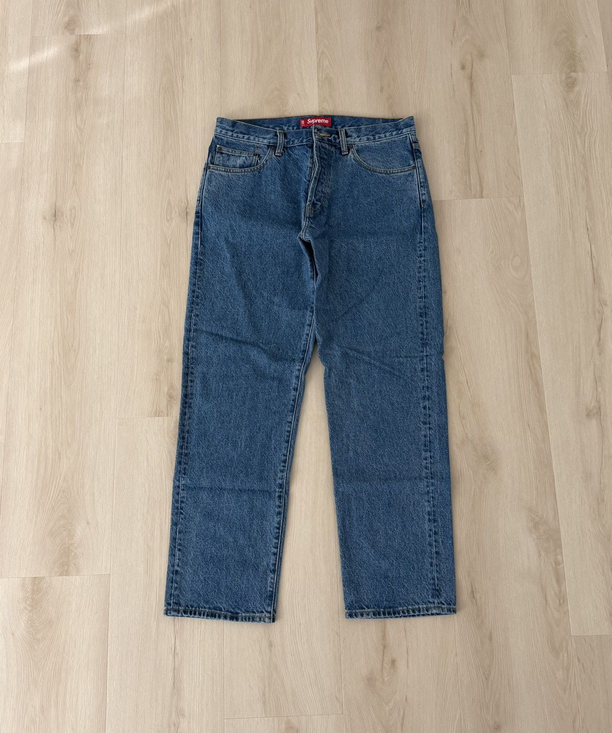 Supreme supreme inset logo jean washed blue Ss22 denim pants 32