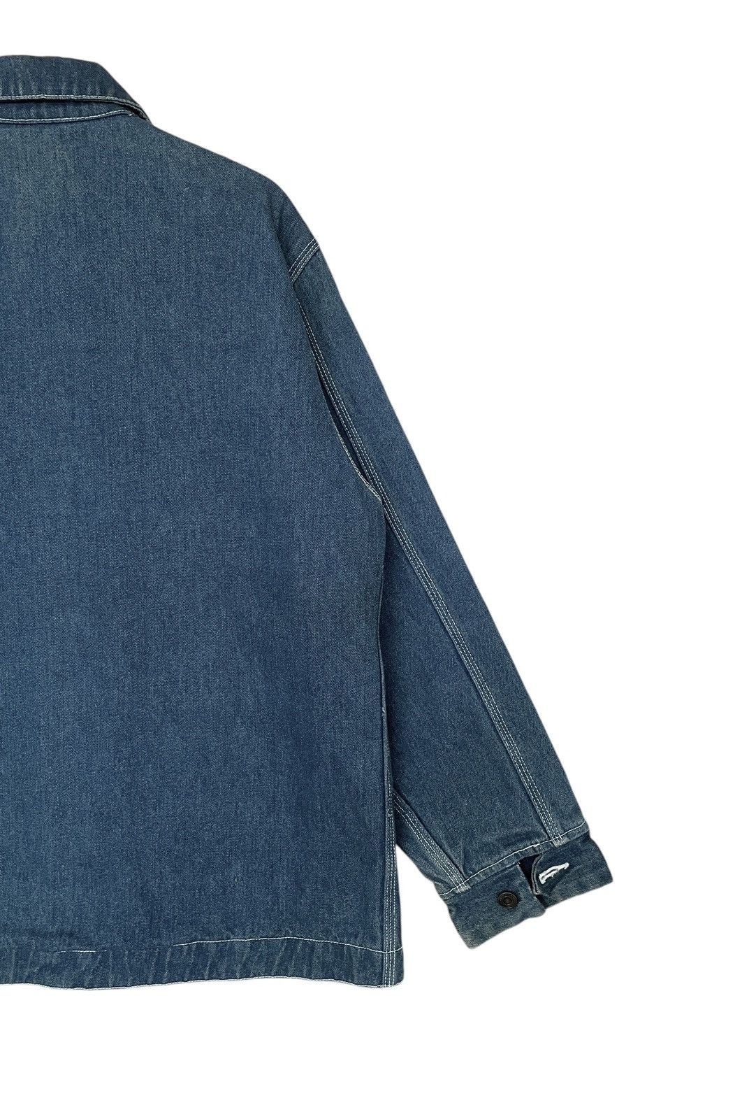 Vintage Vintage Brand Navy Fur Denim Chore Jacket 1990s Size US M / EU 48-50 / 2 - 8 Thumbnail