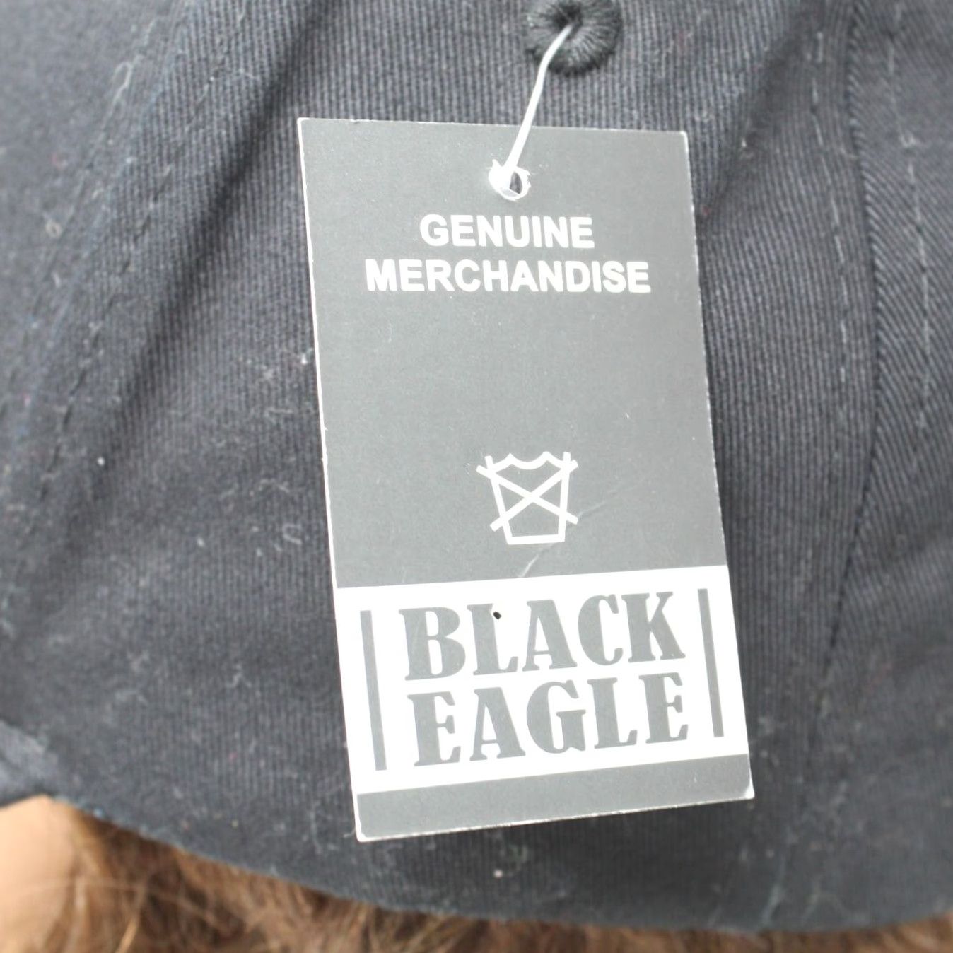 Vintage Black Eagle by Ace Caps Hat NWT Adjustable 100% Cotton Black Canvas Baseball Snapback Hat Mens One Size Black Eagle Cap Size ONE SIZE - 5 Thumbnail