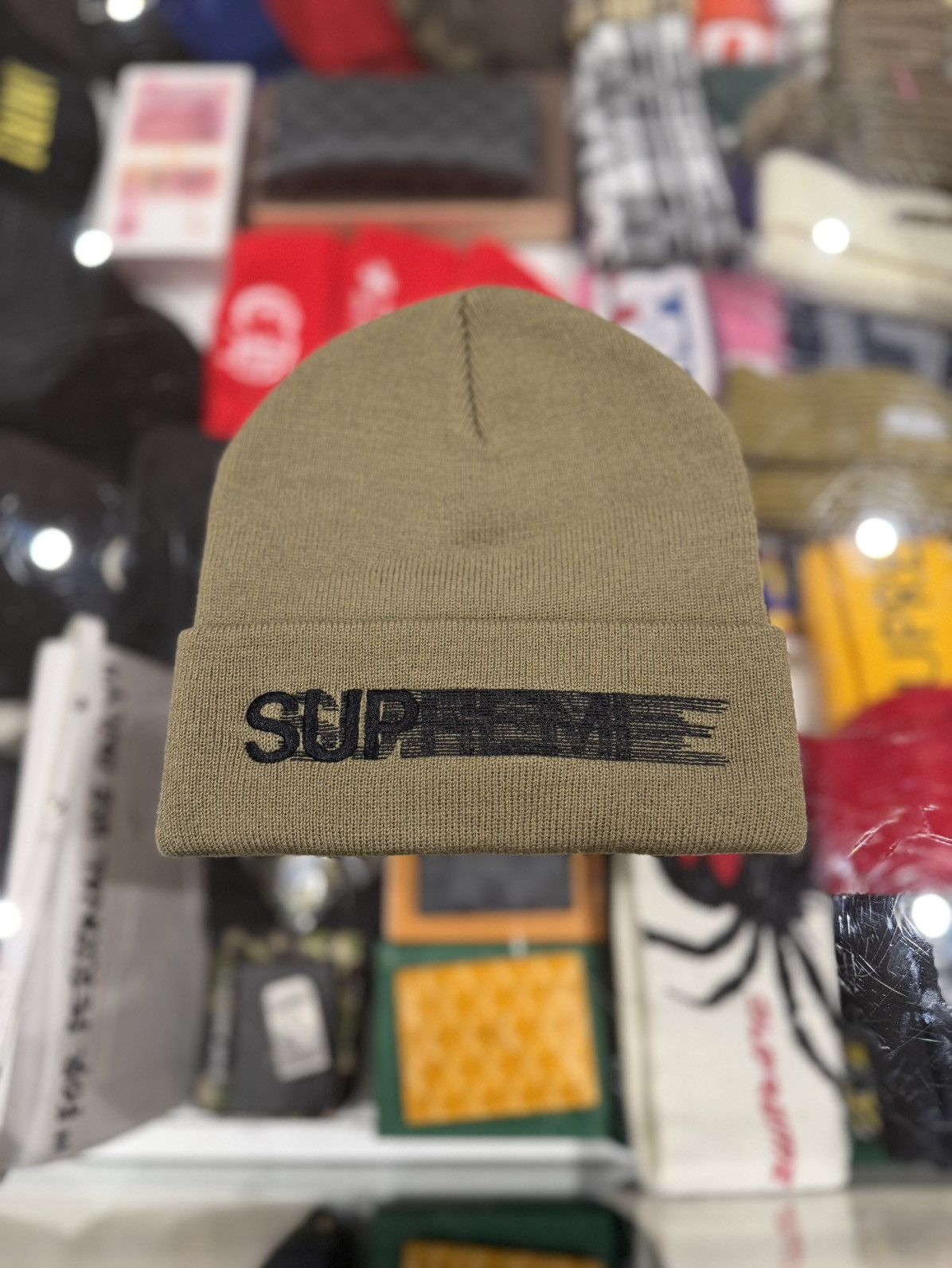 Supreme Supreme Motion Logo Beanie (SS23) Taupe Size ONE SIZE - 1 Thumbnail