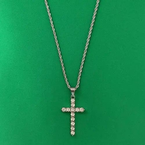 VIBE Titanium Steel Cross Pendant Necklace for Men Women Size ONE SIZE - 1 Thumbnail