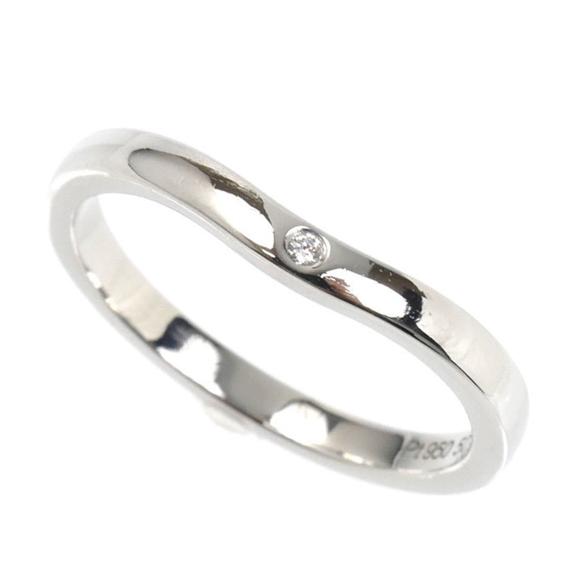 Cartier CARTIER Pt950 Platinum Ballerina Curve Wedding Ring with 3 Diamonds (B4092950) - 50 Diamonds, 3.3g Women's Size ONE SIZE - 1 Thumbnail