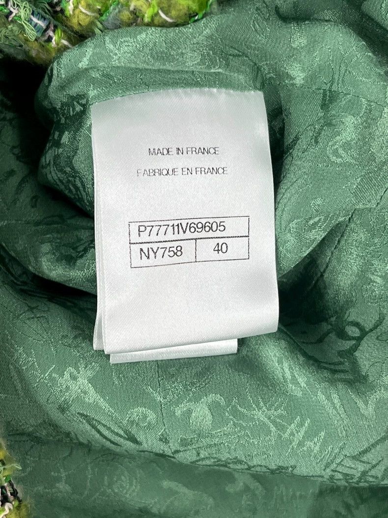 Chanel Chanel 24A Manchester Series Green Tweed Coat Size S / US 4 / IT 40 - 6 Thumbnail
