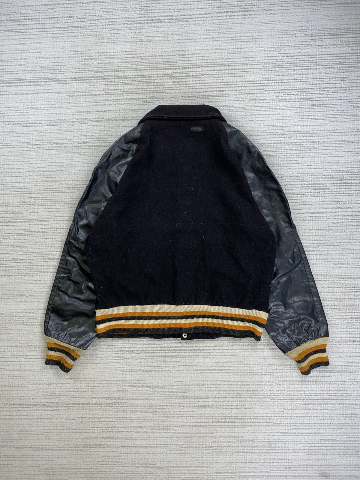 Vintage 🔥Vtg 70s Jim Beidges H Logo Leather Sleeve Varsity Jacket Size US L / EU 52-54 / 3 - 2 Thumbnail