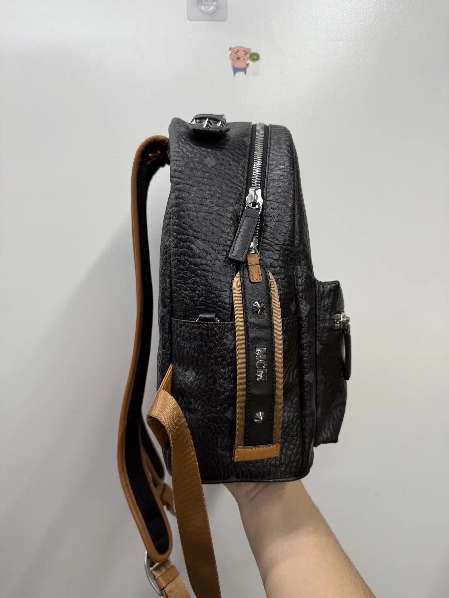 MCM MCM Studded Black All Over Print Small Backpack Size ONE SIZE - 6 Thumbnail