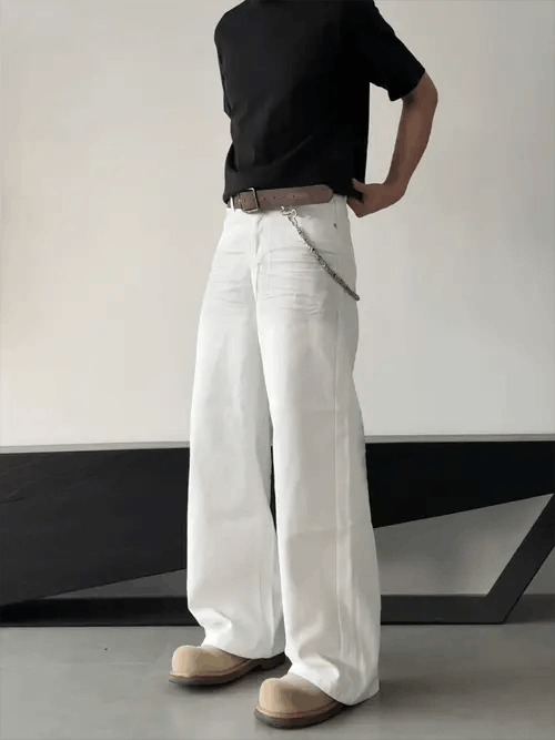 VIBE White Loose Wide Straight Leg Jeans Size US 32 / EU 48 - 8 Thumbnail