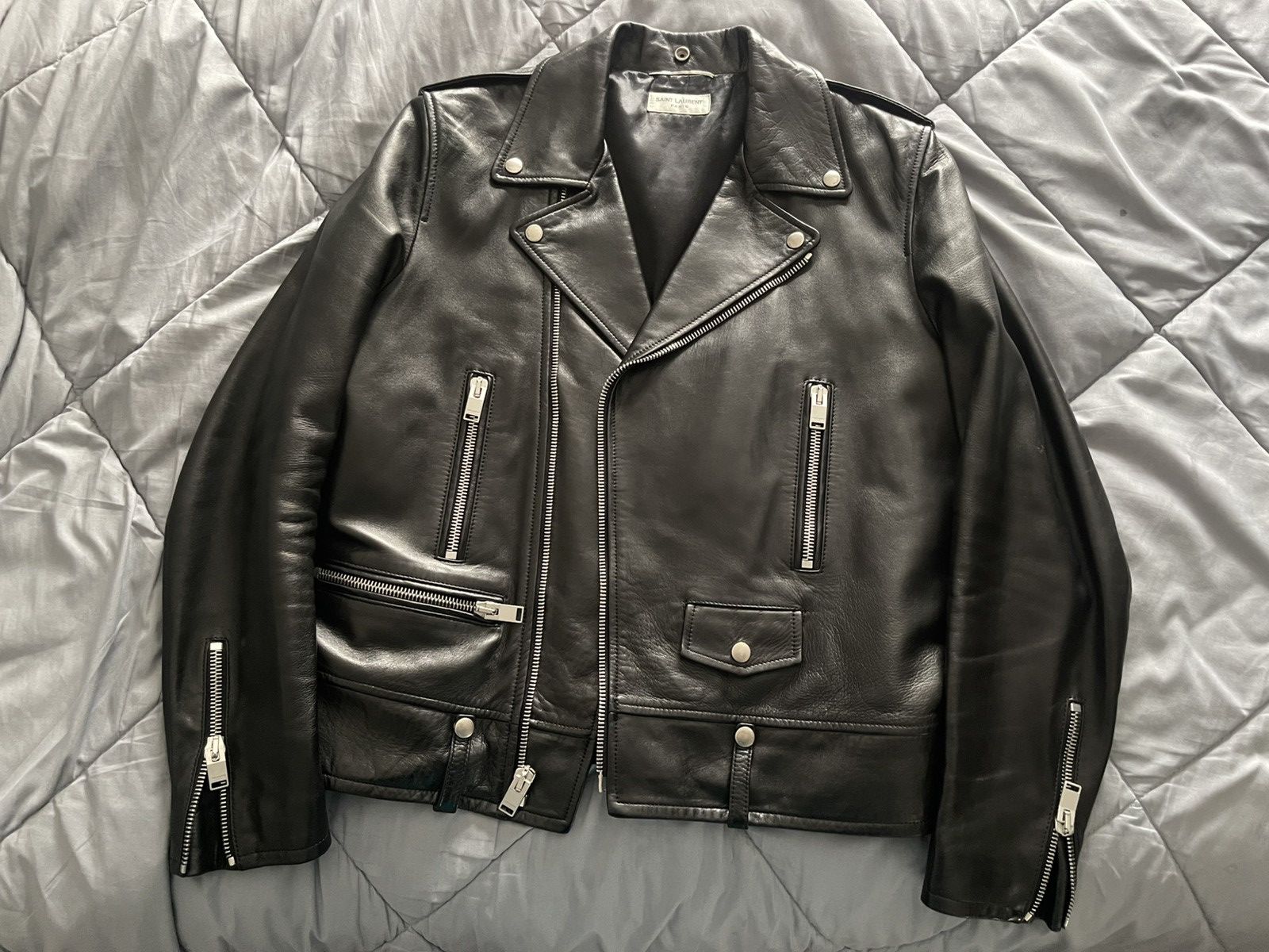Hedi Slimane × Saint Laurent Paris GORGEOUS 2014 Saint Laurent L01 Leather Biker Jacket!!! Size US L / EU 52-54 / 3 - 3 Thumbnail