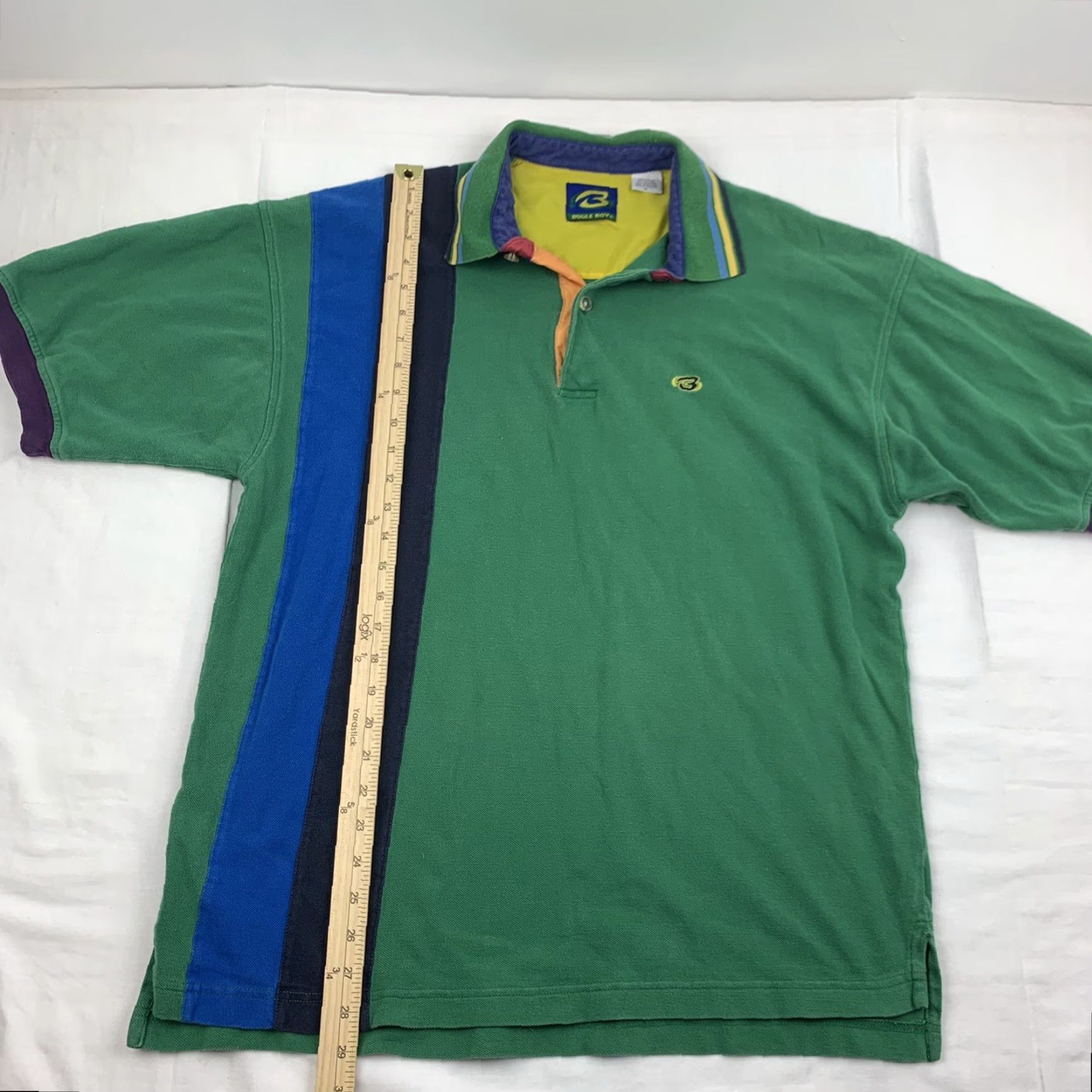 Bugle Boy VINTAGE Bugle Boy Polo Shirt Adult XL Green Stripes 90s Y2K Collared Shirt Mens Size US XL / EU 56 / 4 - 4 Thumbnail