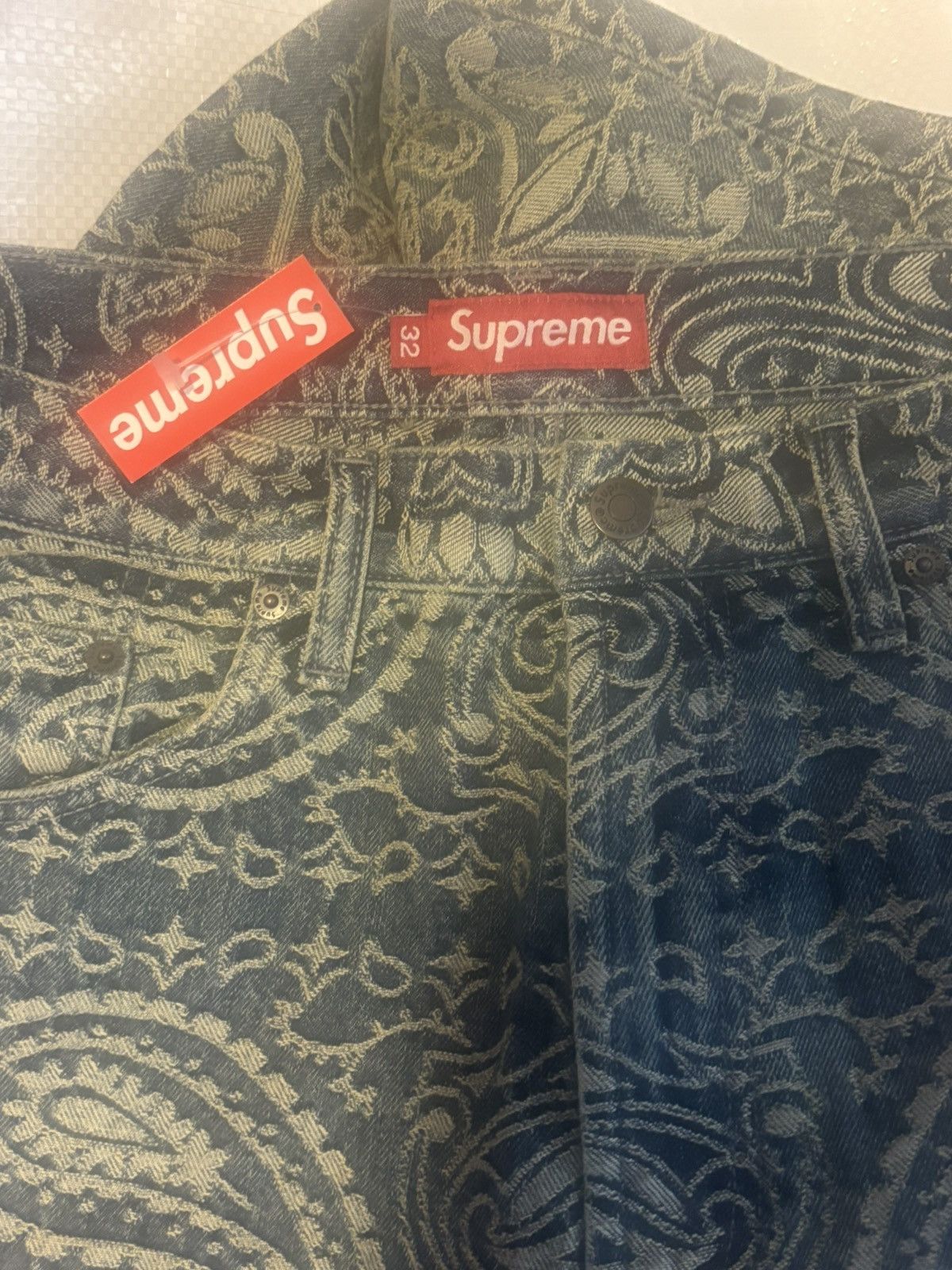 Supreme Supreme Bandana Jacquard Denim Pants Size US 32 / EU 48 - 10 Thumbnail