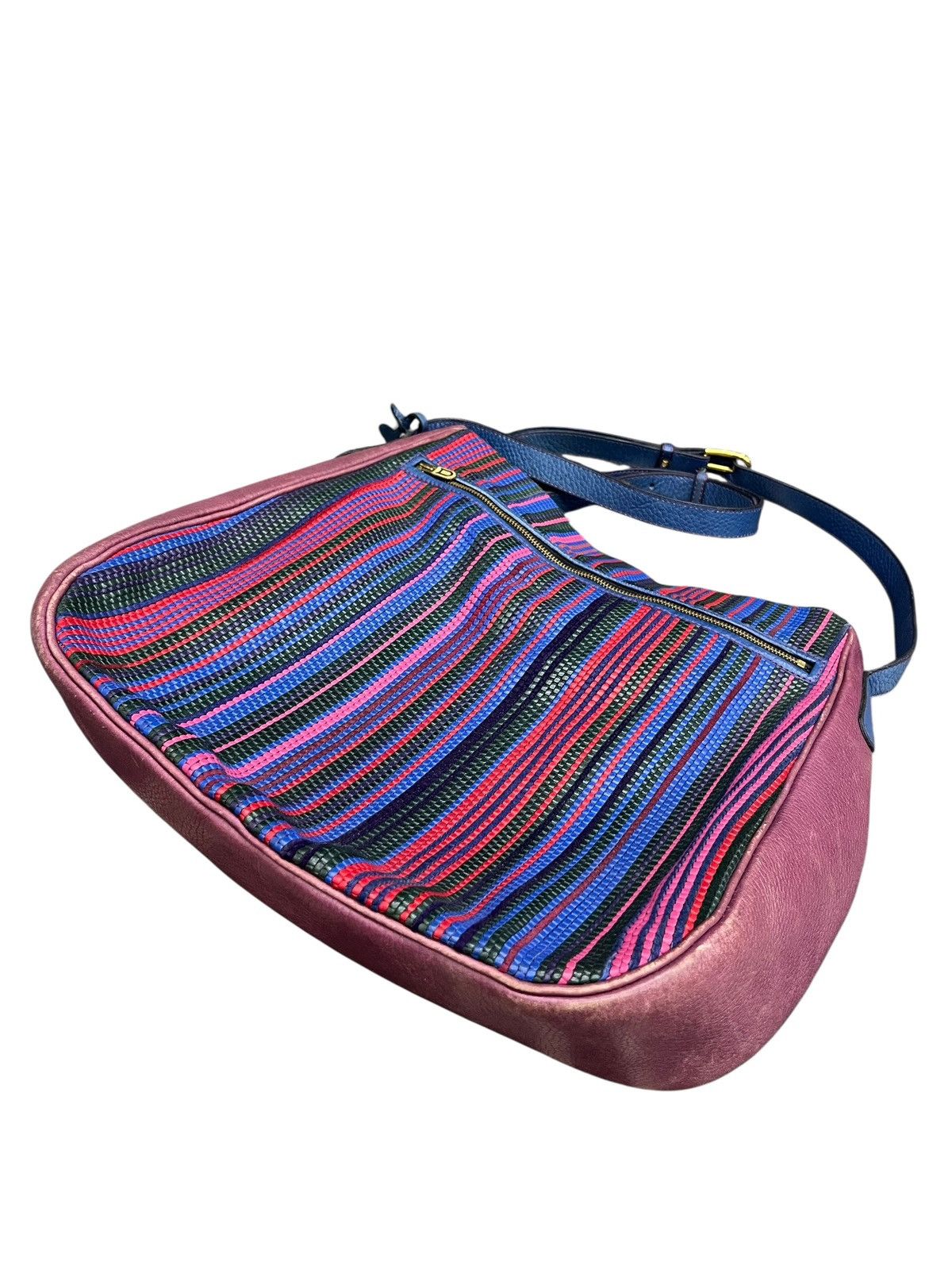 Delvaux RARE🔥Vintage Delvaux Woven Stripe Leather D Charm Bag Size ONE SIZE - 13 Thumbnail