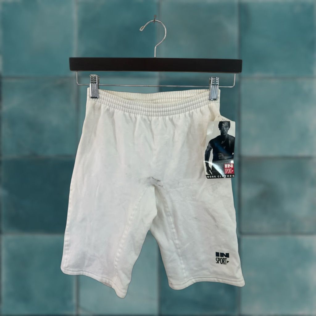 Vintage VINTAGE In Sport Athletic Shorts Mens L White 90s Deadstock NWT Made in USA Knit Drawstring Waist 12” Inseam 12” Rise 12” Leg Opening Mens Size US 33 - 1 Thumbnail
