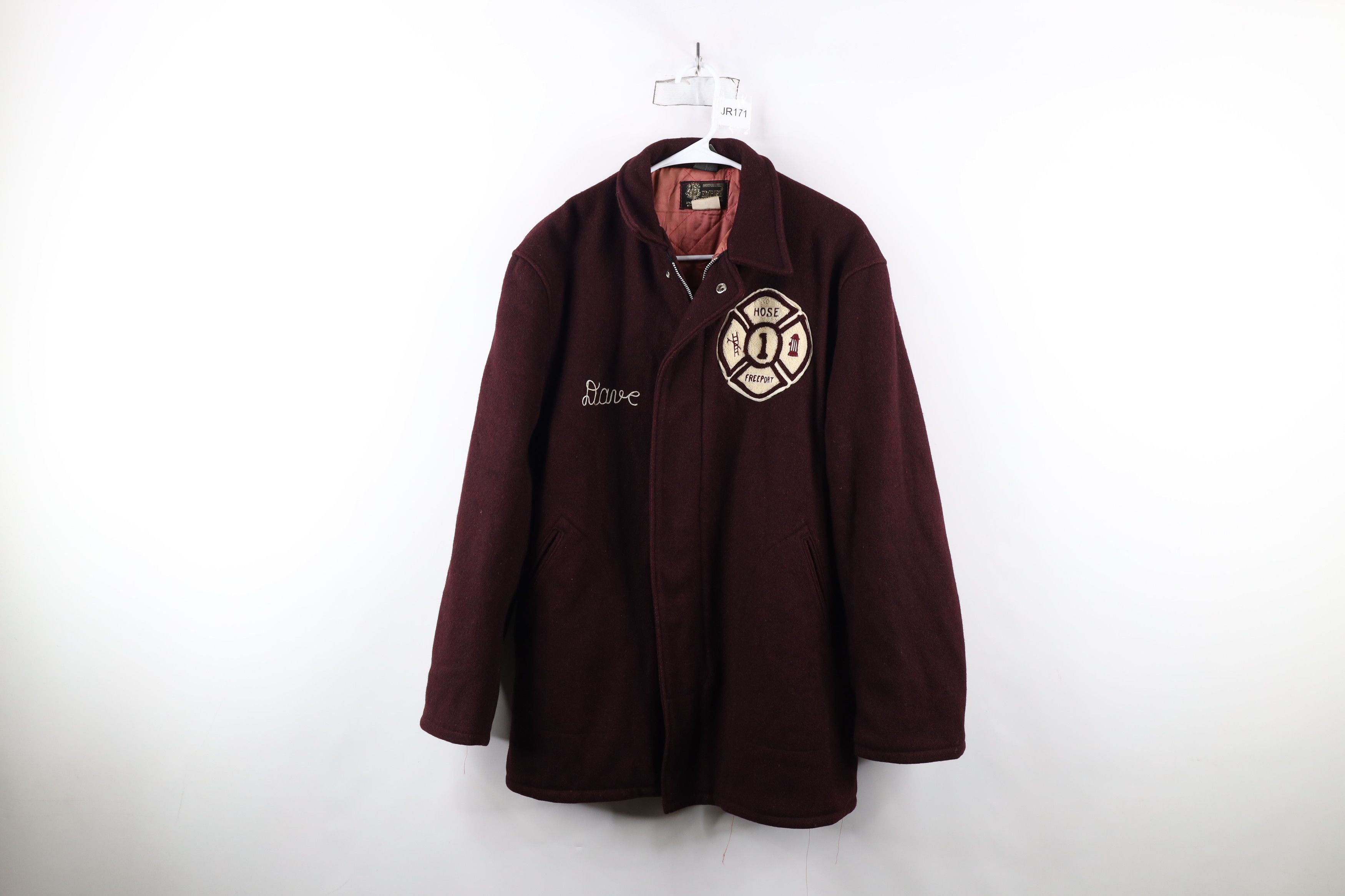 Vintage Vintage 50s Freeport Firefighters Wool Varsity Jacket USA Size US L / EU 52-54 / 3 - 1 Thumbnail