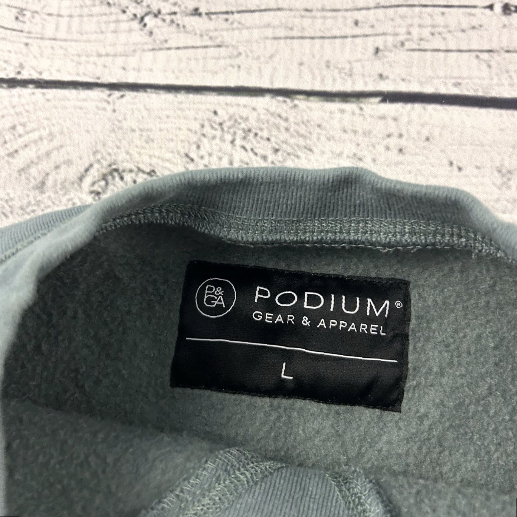 Vintage Podium Pullover Sweatshirt Men's L Gray Blue Reversible Crewneck Shirt Size US L / EU 52-54 / 3 - 2 Thumbnail