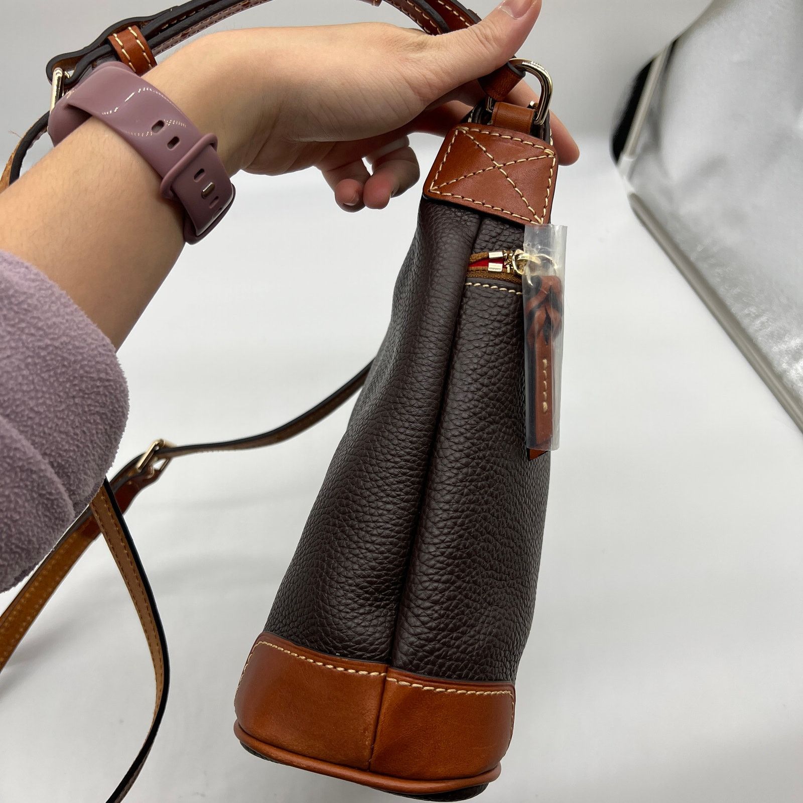 Dooney & Bourke Dooney & Bourke Pebble Leather Crossbody Purse Brown T'moro Size ONE SIZE - 6 Thumbnail