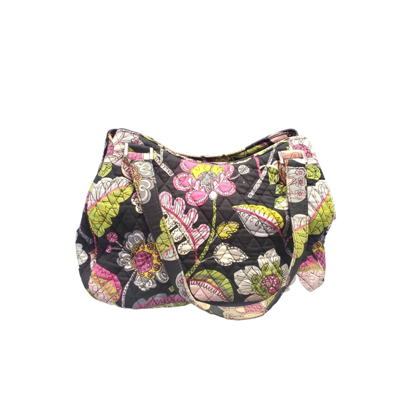 Vera Bradley Vera Bradley Tote Handbag Womens Black Multi Moon Blooms Floral Quilted Tote Medium Casual Formal Shoulder Strap Mens? Size ONE SIZE - 2 Thumbnail