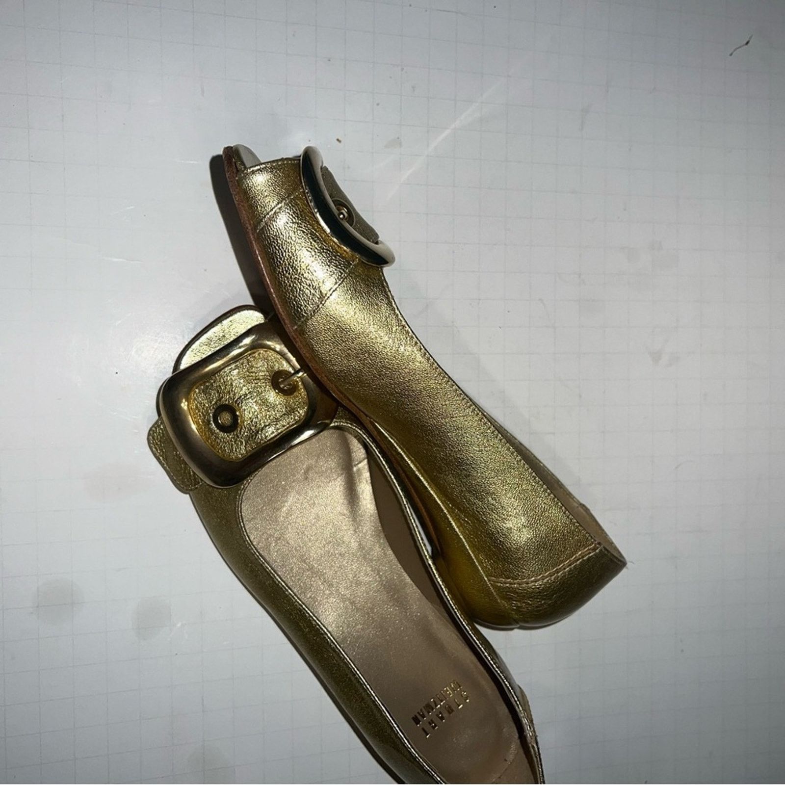 Stuart Weitzman STUART WEITZMAN gold mini wedge open toed shoes 5.5 Size US 5.5 / IT 35.5 - 6 Thumbnail