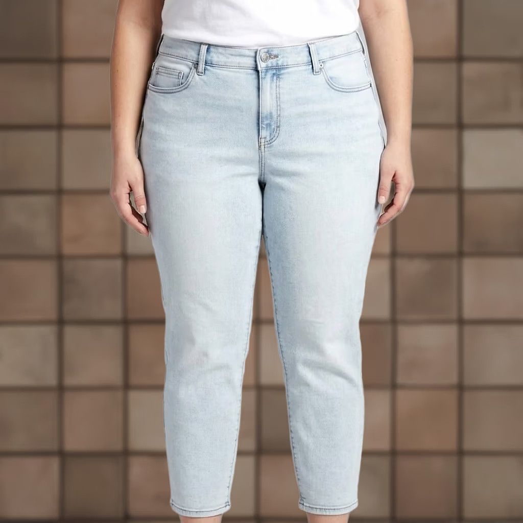 Lands' End VINTAGE? Lands' End High Rise Slim Ankle Jeans Light Wash Stretch Plus Size 20W Women Denim 5-Pocket 26in Inseam Size 42" / US 20 - 1 Thumbnail