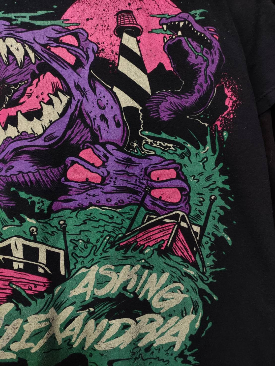 Band Tees Vtg 00's Asking Alexandria " Sea Monsters " T-Shirt Size US L / EU 52-54 / 3 - 4 Thumbnail