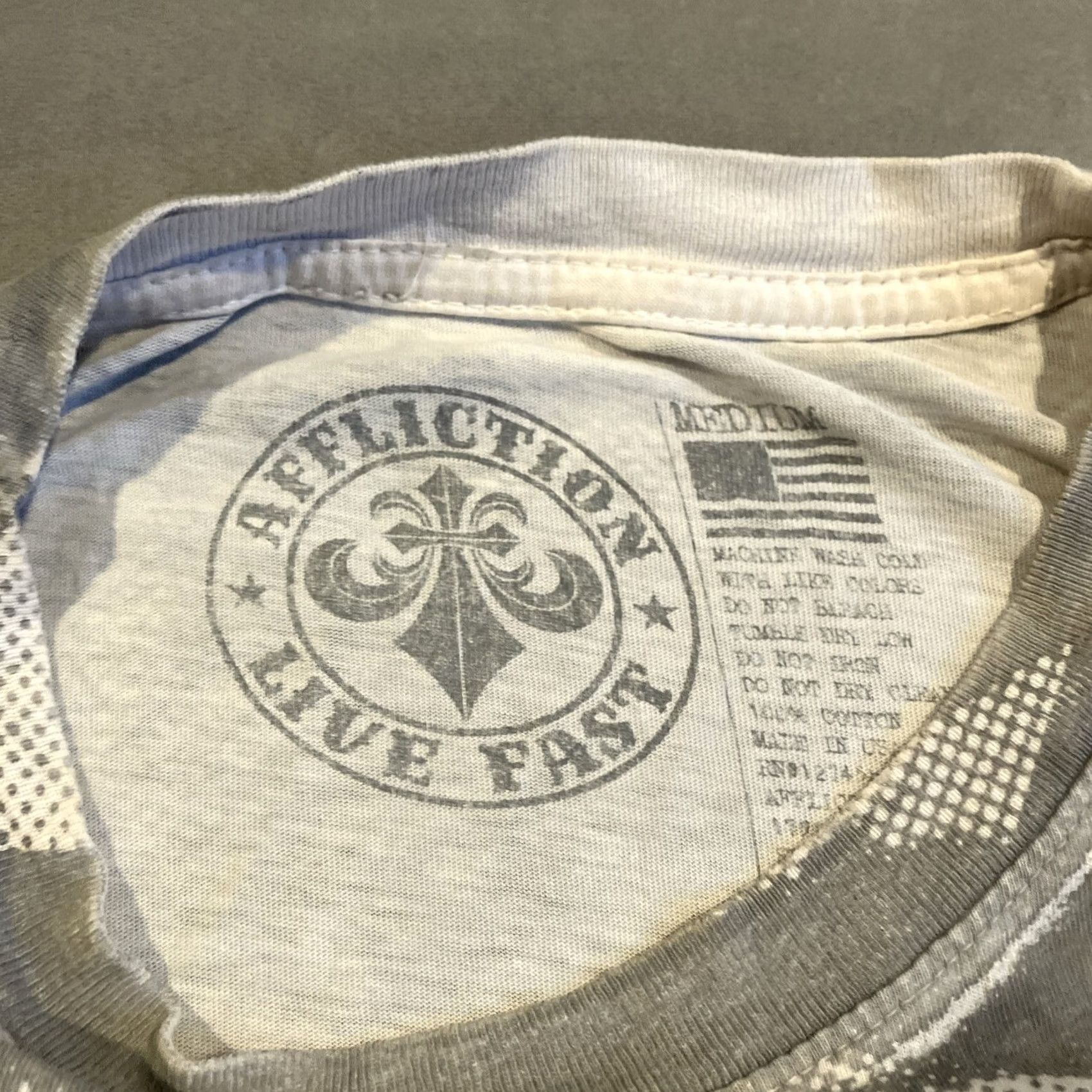 Affliction VINTAGE Affliction Live Fast All Over Print Short Sleeve Crew Neck T Shirt M Men Gray Crew Neck T Shirt Mens M Size US M / EU 48-50 / 2 - 3 Thumbnail