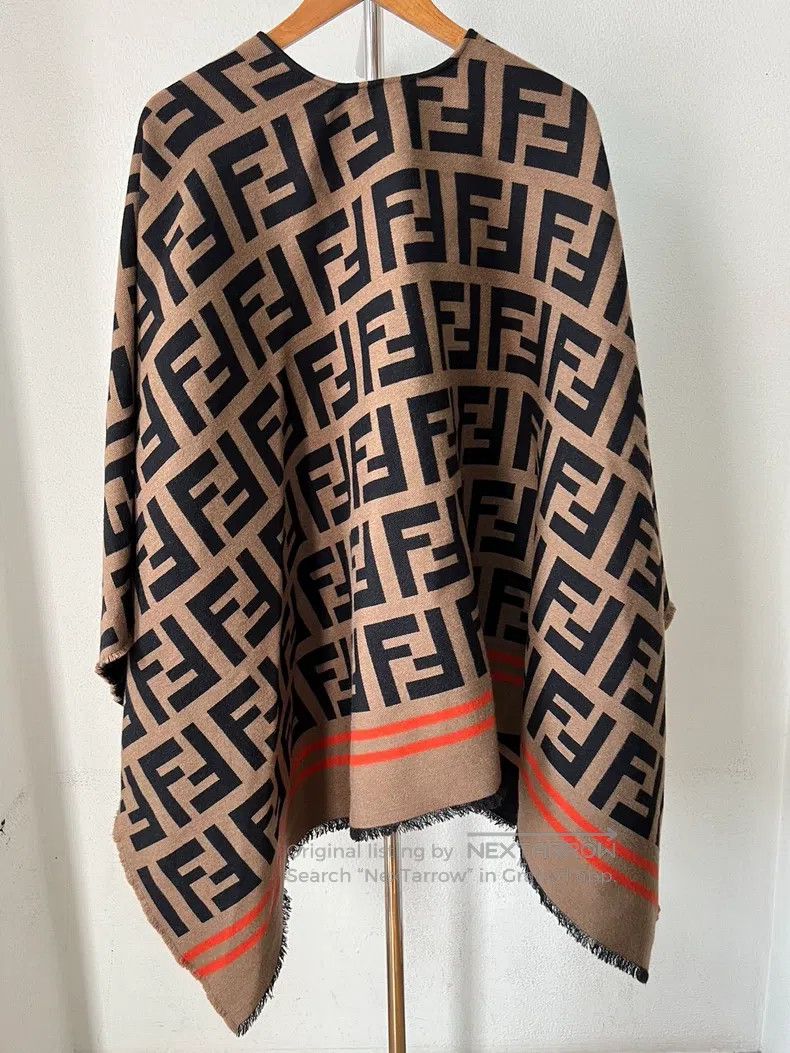 Fendi Fendi size 140*140 cm FF floral cashmere cape cloak, 140*14 Size ONE SIZE - 2 Thumbnail