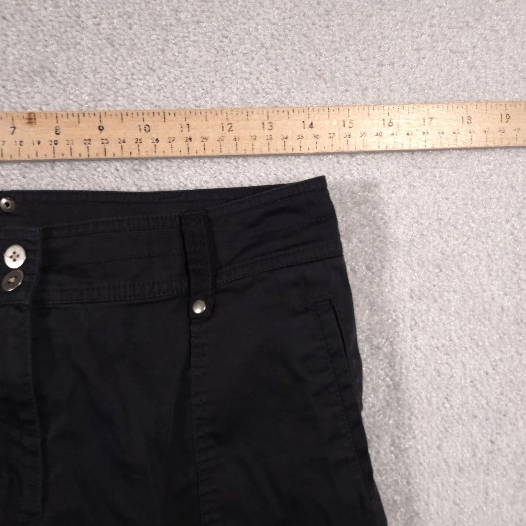 Vintage Chico's Pants Womens 1 Black Capri Cropped Utility Stretch Cotton Pockets Casual Size 25" / US 0 / IT 36 - 7 Thumbnail